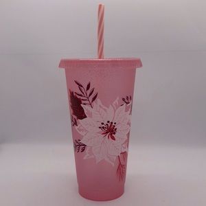 Starbucks Pink Christmas Reusable Travel Cold Cup
